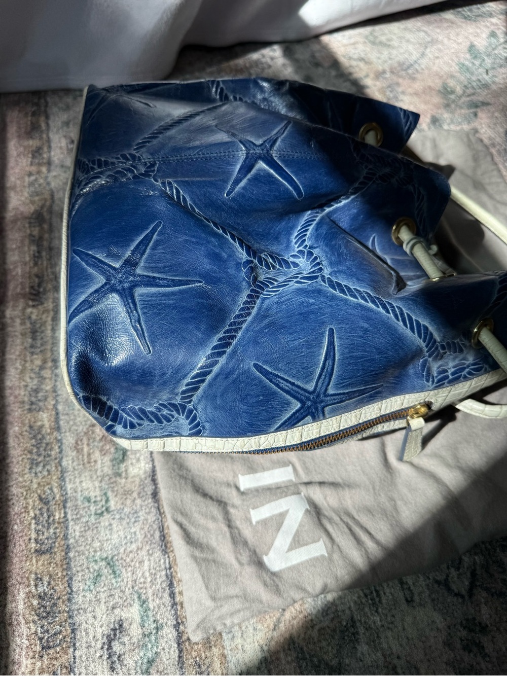 Vintage Brahmin nautical starfish Trina bucket bag - Picture 7 of 15